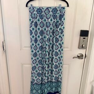 Beach Break Cover Up Pants S | White Blue Green
